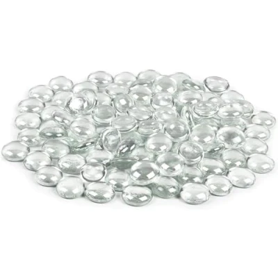 Image of ARSUK Decorative Glass Pebbles, Stones Beads Rounded Gems Flat Marble, Vase Filler, Fire Artificial Crystal Gemstones for Aquarium, Mosaic Tiles Vases Craft, Garden (175)