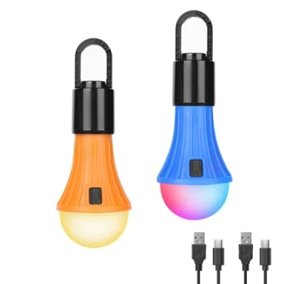 Image of Lepro Rechargeable Camping Lights, 7 White &amp; RGB Colour Modes, Hanging Tent Lights for Camping, Lantern Rechargeable, 10 Hrs Battery Life Accessories, Suit Power Cuts, Emergency