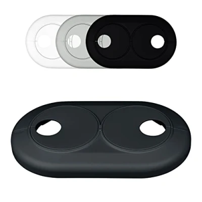 Image of FUX Double Radiator Pipe Covers, Variable spacing, Hole Ø: 16mm, Plastic Collars, Heater Collars (16mm, Anthracite Gray RAL 7016)