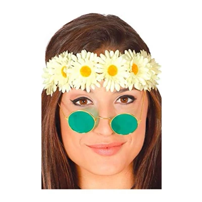 Image of Guirca 17389 Hippie Flower Daisy Headband, White/Yellow