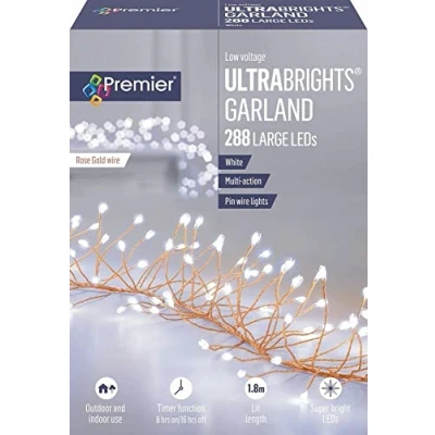 Image of Premier Decorations UltraBright Garland Rose Gold/White