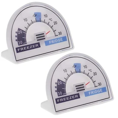 Image of 2 Pack Fridge Freezer Thermometer Dial With Recommended Temperature Zones Cooler Chiller