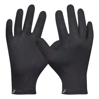 Image of Gebol Cotton Gloves 1 Pair Size L/XL Sustainable Reusable Made of Organic Antibacterial, Antiviral Touchscreen Suitable for Men and Women Black