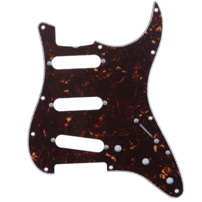 Image of Musiclily Pro 11 Hole 60s 64 Vintage Style Strat SSS Pickguard for American Stratocaster Guitar, 4Ply Tortoise Shell