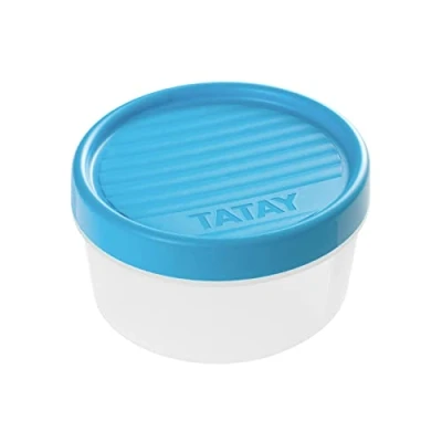 Image of TATAY Food Storage, Airtight, 0.5L of Capacity, Screw Lid, BPA free, Suitable Microwave and Dishwasher, Blue. Measures: 12 x 6,6 cm