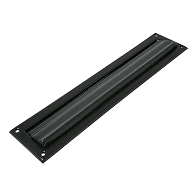 Image of Amig Letterplate Mailbox for Indoor and Outdoor Walls or Doors Brass Mail Collector 342x73 mm Letter Slot Size: 246x48 Black Colour