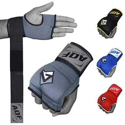 Image of AQF Boxing Gel Gloves Hand wraps Punch Bag Inner Glove MMA Martial Arts Grey XL V2