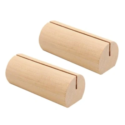 Image of STOBOK 10pcs Wooden Card Holder Rustic Wood Holders Table Number Wedding Place Photo Stand for Party,Medium