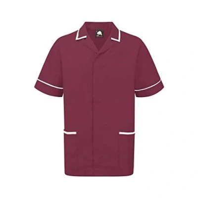 Image of ORN Workwear 8500 Darwin Male Tunic, Maroon With White Trim, Medium Size