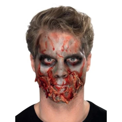 Image of Smiffys Make Up FX, Zombie Powder Dirt Kit, Aqua, Liquid Latex, Face Paint, Blood &amp; Applicators, Cosmetics and Disguises Fancy Dress, Dress Disguises.