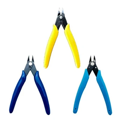 Image of Wire Cutter 5.12&quot; Cable Diagonal Side Electrical Mini Cutting Plier Snips Flush Tool for Coil Making, Home DIY Jewelry (Yellow)