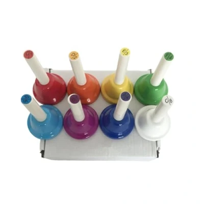 Image of Colorful Handbells Set 8 Note Musical Bells Hand Percussion Music Toy Birthday Children Kids