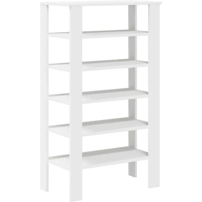 Image of vidaXL Engineered Wood Shoe Rack Organizer White, 61x32x105 cm with Ample Storage