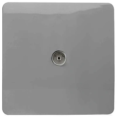 Image of Trendi Artistic Modern Glossy Tactile TV Socket Light Grey