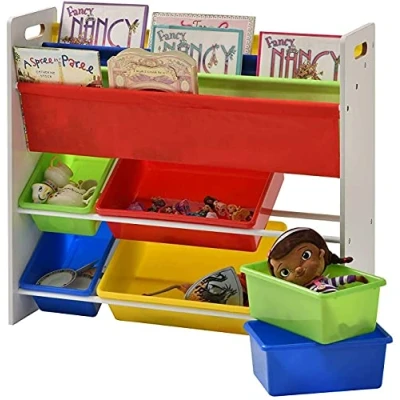 Image of Walgreen® Toy and Book Storage Organiser Shelf Unit Plastic Containers Basket Box for Games, Books, Children’s, Playroom, Children’s Room