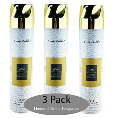 Image of Variety of Arabic Air Freshener 300ML Incense for Interior 3 Pack + Free Bakhoor (Oud Romancea)