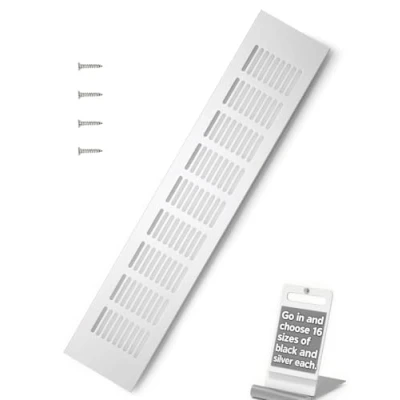 Image of WJUAN Air Vent Grille Cover Ventilation Grill, 400 mm Silver Square Aluminum Alloy for Cupboard Wardrobe