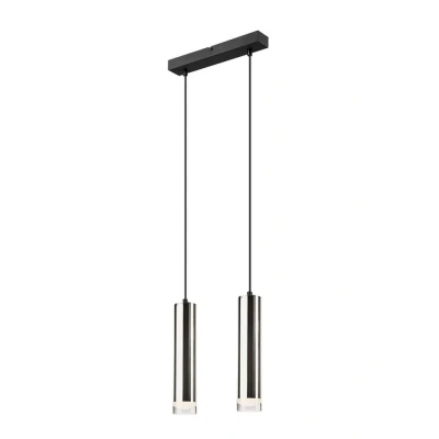 Image of Diego Bar Pendant Ceiling Light Chrome, 2x E27