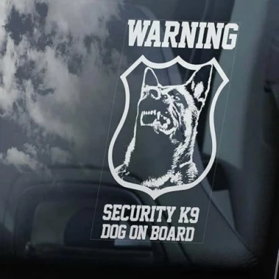 Image of LMMIXEE Security K9 Dog on Board Car Window Sticker Belgian Malinois Mechelse Herder Sign Decal Vinyl Die Cut Decals Funny Bumper Stickers Owner Gift