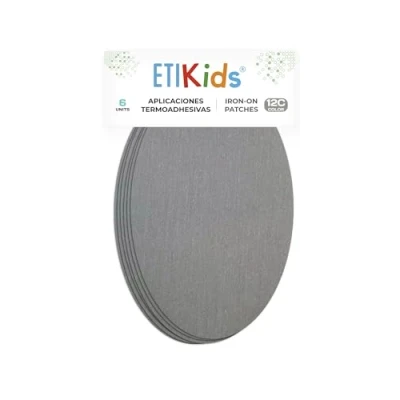 Image of Haberdashery Online 6 Light Grey Iron On Patches to Protect Trousers RP12C