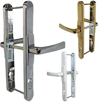 Image of Universal Flexi UPVC Repair Door Handle Set Adjustable 92mm 68mm 62mm PZ Lever (Chrome)