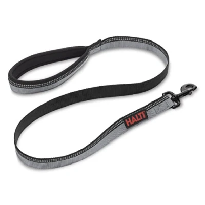 Image of HALTI Lead For Dogs, Size Small, Black, 1.2m, Premium Nylon Puppy &amp; Dog Leash, Reflective Neoprene Padded Handle, Comfortable Easy to Use, Medium Large Dogs