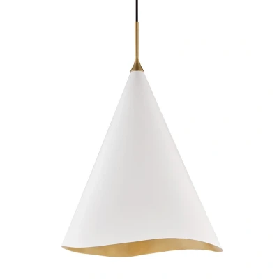 Image of Martini 1 Light 18&quot; Pendant White, Gold, Aluminum