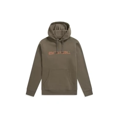 Image of Animal Rocky Mens Hoodie Stretch Cuffs, Post Surf Layer &amp; Kangaroo Pocket Best for Autumn Winter, Skiing, Sports Walking Khaki S