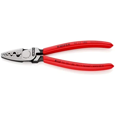 Image of Knipex Crimping Pliers for wire ferrules plastic coated 180 mm (self service card/blister) 97 71 SB