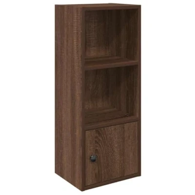 Image of vidaXL Brown Oak Bookcase 31x24x77 cm Engineered Wood Shelf Living Room/Office Storage Cabinet