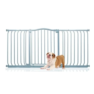 Image of Bettacare Curved Top Dog Gate, 152cm 161cm, Matt Grey, Pressure Fit Pet Gate for and Puppy, Barrier, Easy Installation