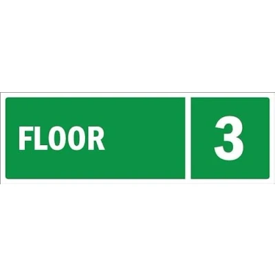 Image of Floor level 3, green emergency sign 1mm flexible Plastic (150mm x 50mm)
