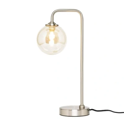 Image of LITECRAFT Sitara Table Lamp with Champagne Tinted Glass Shade Satin Nickel