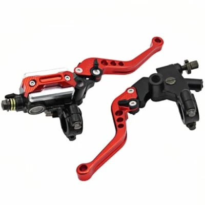 Image of Clutch Master, 1 Pair 7/8&quot;(22mm) Universal Motorcycle Brake Cylinder Reservoir Levers (Red)