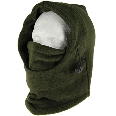 Image of DNA Leisure Cold Weather Carp Fishing Fleece Neck Warmer Lined Multicoloured Adjustable Snood with Face Guard (Green)