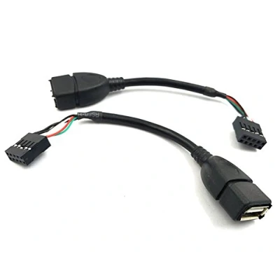 Image of Duttek (2 Pack) 10CM USB 2.0 Type A Female to Dupont 9 Pin Header Motherboard Cable Cord (AF/9Pin 0.1M)