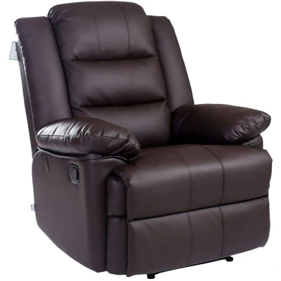Image of More4Homes LOXLEY BONDED LEATHER RECLINER ARMCHAIR SOFA HOME LOUNGE CHAIR RECLINING GAMING (Brown)
