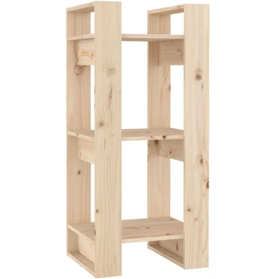 Image of vidaXL Freestanding Bookshelf/Room Divider Solid Pine Wood, Rustic and Sturdy Frame, Ample Storage space, Versatile Use, No back Design, Practical Home Decor