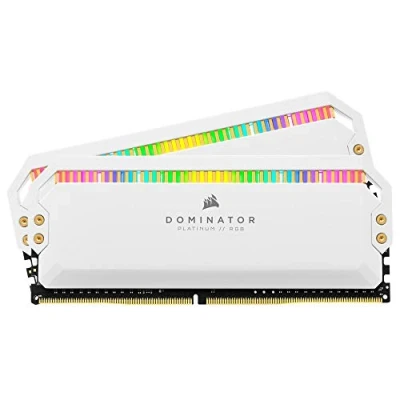 Image of Corsair Dominator Platinum RGB 16GB (2x8GB) DDR4 3200MHz C16, LED Desktop Memory (High Performance and Response Times, 12 Customisable CAPELLIX LEDs) White