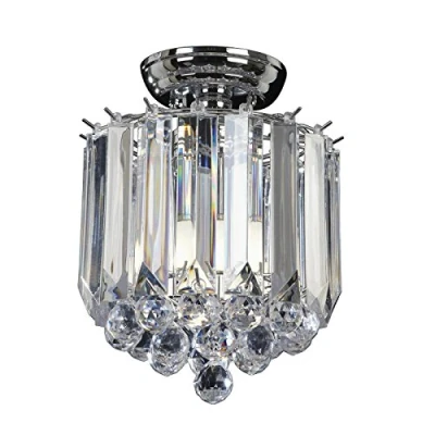 Image of Fargo 2 Light Flush Ceiling Chrome, Clear Acrylic, E14