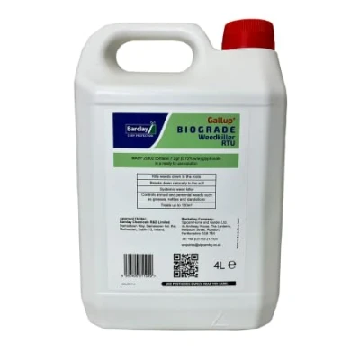 Image of Gallup Biograde Weedkiller RTU 4L Extra Strong Glyphosate Spray for Effective Weed Control on Driveways, Gardens, Paths &amp; Patios, Quick Application