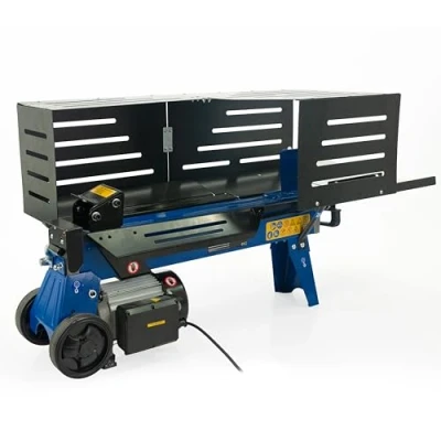 Image of Hyundai 5 Tonne Horizontal Electric Log Splitter with Hydraulic Ram, Steel Protection Cage 250mm Split 3 Year Warranty