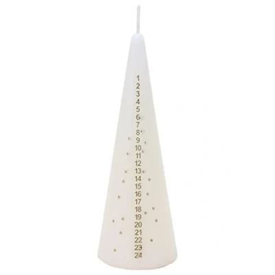 Image of Toyland® 15cm Traditional Christmas Advent Candle Countdown to 1 Supplied (Ivory)