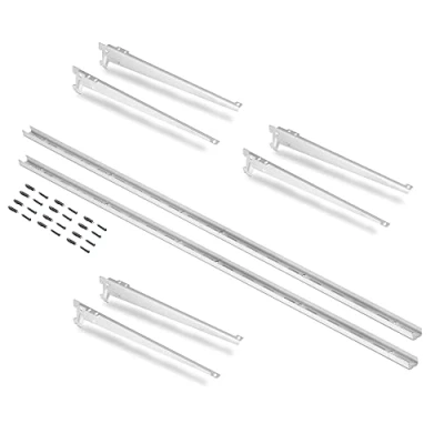 Image of Emuca Wall fastening rails and Jagmet shelf supports, 11,02 inch (280mm), White painted, Steel