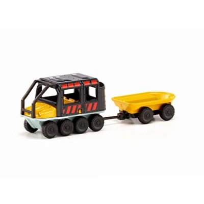 Image of siku 1679, Argo Avenger Off Road Vehicle with Trailer, Metal,Plastic, Black,Yellow, Detachable trailer