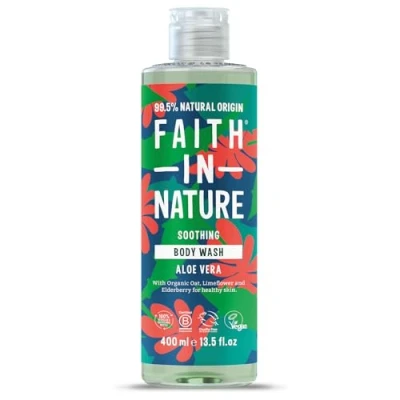 Image of Faith In Nature Natural Aloe Vera Body Wash, Soothing Shower Gel, Vegan and Cruelty Free, No SLS or Parabens, 400 ml
