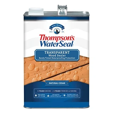 Image of Thompson’s WaterSeal Transparent Waterproofing Wood Stain and Sealer, Natural Cedar, 1 Gallon