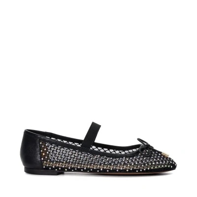 Image of Dune Ladies Happening Embellished Studded Ballet Pumps Size UK 6 Flat Heel Black