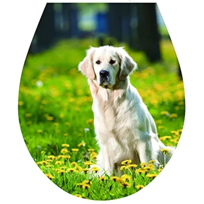 Image of &#039;Dog&#039; WC Seat Sticker Toilet Lid Cover Bathroom Art 32x38cm