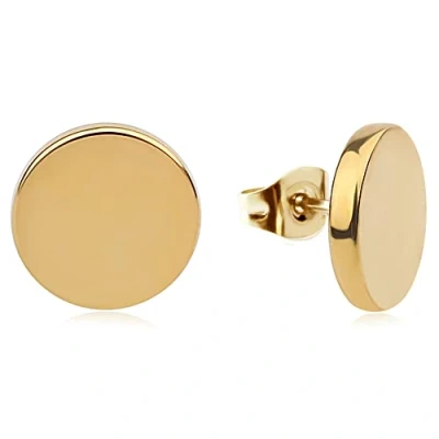 Image of Good.designs Ladies Earrings (Stainless Steel) with flat plate (1cm diameter) (Gold)